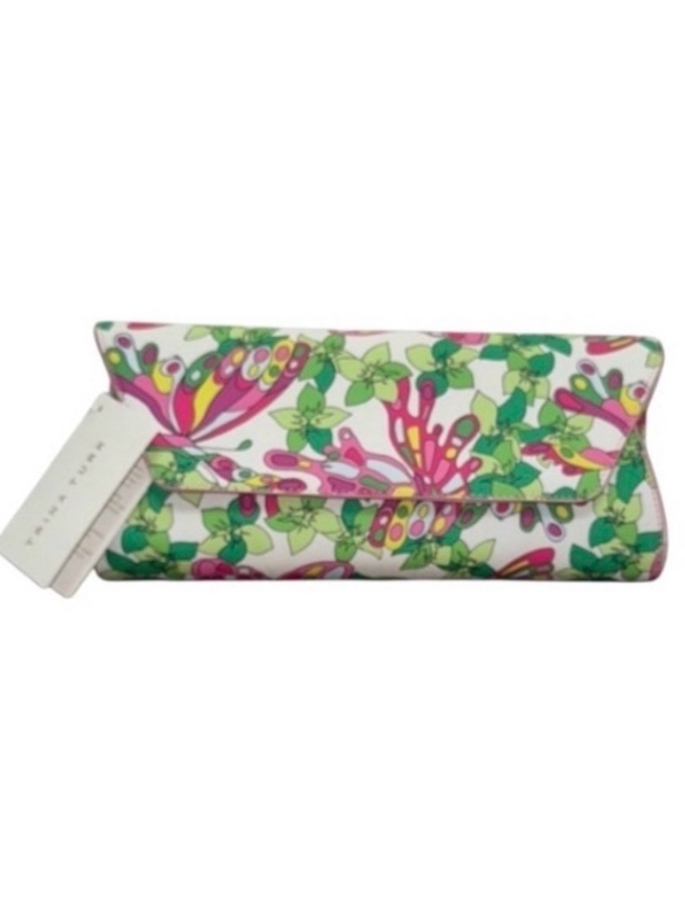 NWT Trina Turk Floral Clutch envelope style with a magnetic snap closure